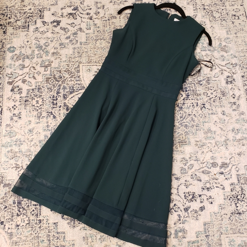 Calvin Klein Sleeveless Fit & Flare Evergreen Mini
